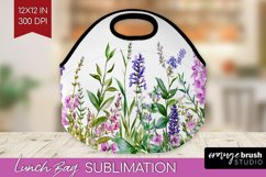 Wildflowers Lunch Bag - Watercolor Flowers Lunch Bug PNG Product Image 1