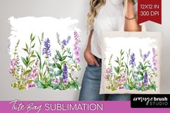 Wildflowers Tote Bag - Watercolor Flowers Tote Bag PNG Product Image 1