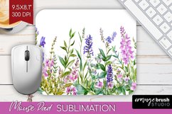Wildflowers Mouse Pad Sublimation - Watercolor Flowers PNG Product Image 1