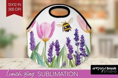 Wildflowers Lunch Bag - Watercolor Flowers Lunch Bug PNG Product Image 1
