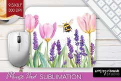 Wildflowers Mouse Pad Sublimation - Watercolor Flowers PNG Product Image 1