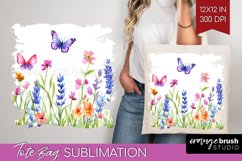 Wildflowers Tote Bag - Watercolor Flowers Tote Bag PNG Product Image 1