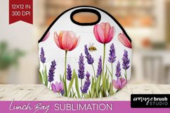 Wildflowers Lunch Bag - Watercolor Flowers Lunch Bug PNG Product Image 1