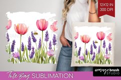 Wildflowers Tote Bag - Watercolor Flowers Tote Bag PNG Product Image 1