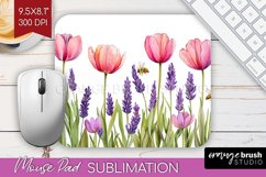 Wildflowers Mouse Pad Sublimation - Watercolor Flowers PNG Product Image 1