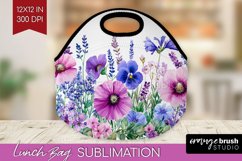 Wildflowers Lunch Bag - Watercolor Flowers Lunch Bug PNG Product Image 1
