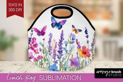 Wildflowers Lunch Bag - Watercolor Flowers Lunch Bug PNG Product Image 1