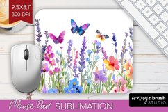Wildflowers Mouse Pad Sublimation - Watercolor Flowers PNG Product Image 1