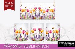 Wildflowers Mug Wrap - Watercolor Flowers Mug PNG Product Image 1