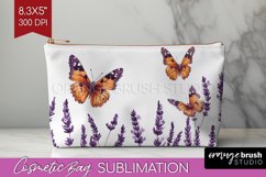 Wildflowers Cosmetic Bag - Watercolor Flowers Makeup Bag PNG Product Image 1