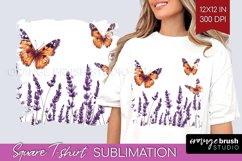 Wildflowers Square Tshirt Background - Watercolor Flowers Product Image 1
