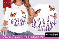 Wildflowers Round Tshirt Background - Watercolor Flowers PNG Product Image 1