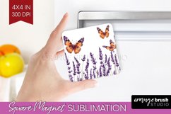 Wildflowers Magnet Sublimation - Watercolor Flowers Square Product Image 1