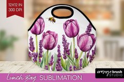 Wildflowers Lunch Bag - Watercolor Flowers Lunch Bug PNG Product Image 1