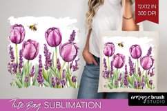 Wildflowers Tote Bag - Watercolor Flowers Tote Bag PNG Product Image 1