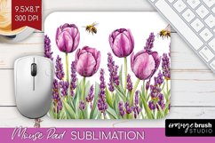 Wildflowers Mouse Pad Sublimation - Watercolor Flowers PNG Product Image 1