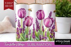 Wildflowers Tumbler Wrap - Watercolor Flowers Tumbler PNG Product Image 1