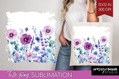 Wildflowers Tote Bag - Watercolor Flowers Tote Bag PNG Product Image 1