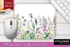 Wildflowers Mouse Pad Sublimation - Watercolor Flowers PNG Product Image 1