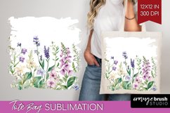 Wildflowers Tote Bag - Watercolor Flowers Tote Bag PNG Product Image 1
