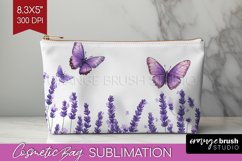 Wildflowers Cosmetic Bag - Watercolor Flowers Makeup Bag PNG Product Image 1