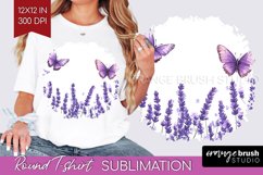 Wildflowers Round Tshirt Background - Watercolor Flowers PNG Product Image 1