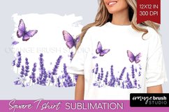 Wildflowers Square Tshirt Background - Watercolor Flowers Product Image 1