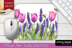 Wildflowers Mouse Pad Sublimation - Watercolor Flowers PNG Product Image 1
