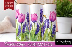 Wildflowers Tumbler Wrap - Watercolor Flowers Tumbler PNG Product Image 1