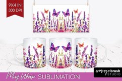 Wildflowers Mug Wrap - Watercolor Flowers Mug PNG Product Image 1