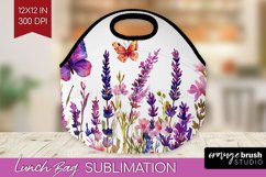 Wildflowers Lunch Bag - Watercolor Flowers Lunch Bug PNG Product Image 1