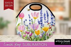 Wildflowers Lunch Bag - Watercolor Flowers Lunch Bug PNG Product Image 1