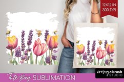 Wildflowers Tote Bag - Watercolor Flowers Tote Bag PNG Product Image 1