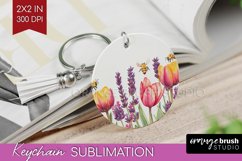 Wildflowers Keychain PNG - Watercolor Flowers Keychain Product Image 1