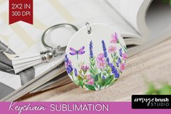 Wildflowers Keychain PNG - Watercolor Flowers Keychain Product Image 1