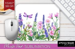 Wildflowers Mouse Pad Sublimation - Watercolor Flowers PNG Product Image 1