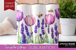 Wildflowers Tumbler Wrap - Watercolor Flowers Tumbler PNG Product Image 1