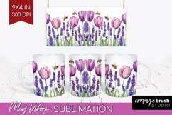 Wildflowers Mug Wrap - Watercolor Flowers Mug PNG Product Image 1