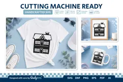 Winter House SVG | Cozy Snowy Cabin Cut File Product Image 1