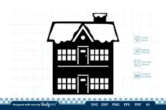 Winter House SVG | Cozy Snowy Cabin Cut File Product Image 2