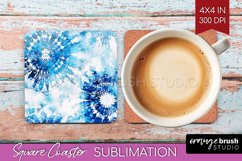 Winter Square Coaster - Tie Dye Coaster Sublimation Product Image 1