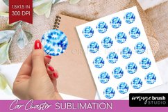 Winter Round Sticker - Tie Dye Printable Stickers Product Image 1