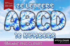 Winter Doodle Alphabet Clipart - Tie Dye Letters PNG Product Image 1