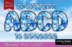 Winter Doodle Alphabet Clipart - Tie Dye Letters PNG Product Image 1