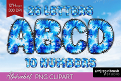 Winter Doodle Alphabet Clipart - Tie Dye Letters PNG Product Image 1