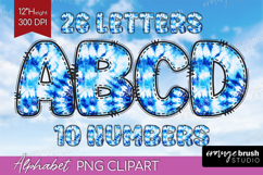 Winter Doodle Alphabet Clipart - Tie Dye Letters PNG Product Image 1