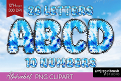 Winter Doodle Alphabet Clipart - Tie Dye Letters PNG Product Image 1