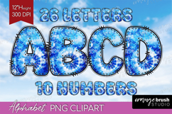 Winter Doodle Alphabet Clipart - Tie Dye Letters PNG Product Image 1