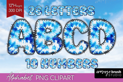 Winter Doodle Alphabet Clipart - Tie Dye Letters PNG Product Image 1