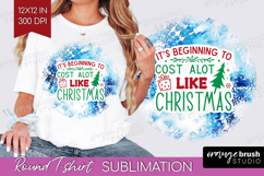 Funny Christmas Quote Round Tshirt Background - Tie Dye PNG Product Image 1